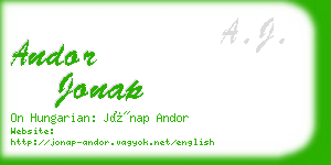 andor jonap business card